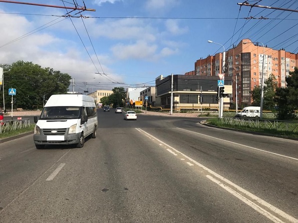 Маршрутка, которая сбила пешехода в Ставрополе