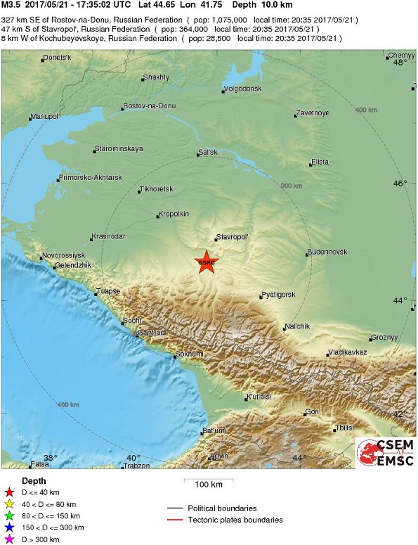 В Кочубеевском районе произошло землетрясение