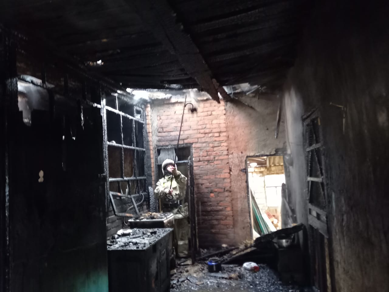 Тушение пожара в Курском районе
